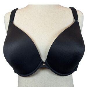 Cacique Black Full Coverage Underwire Bra Back Smoothing Light Lining size 44DDD